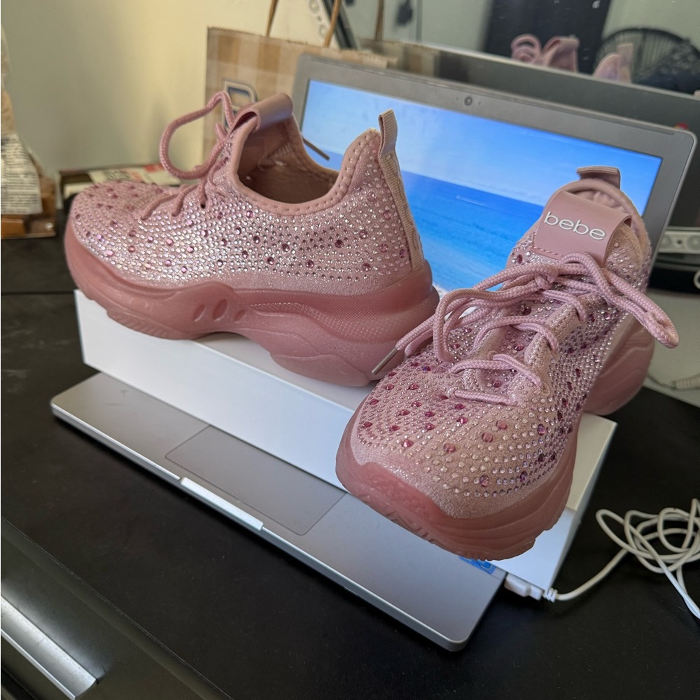 Bebe Glittery Pink Sneakers